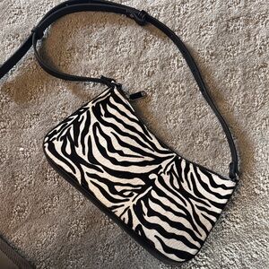 Mango Black and White Zebra Shoulder Bag